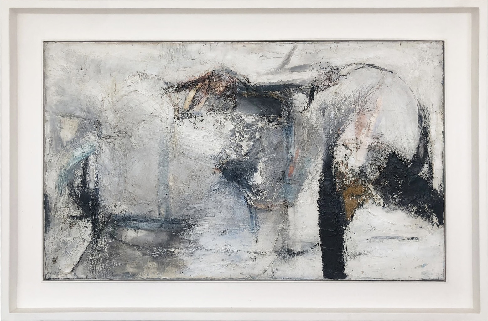 Abstract painting in a white frame